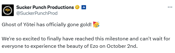 《对马岛之魂:羊蹄之章》开发完成 10月登陆ps5平台