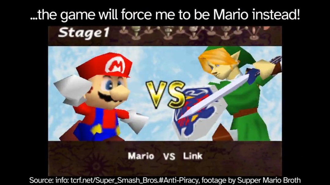 ‌经典游戏《任天堂全明星大乱斗64》的防盗版设计