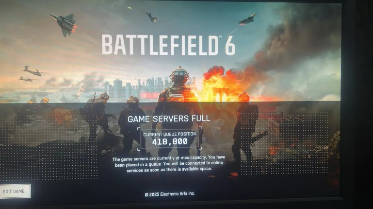 ‌《战地6》正式发售引爆热潮 服务器排队人数突破40万